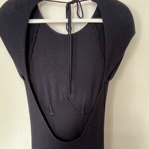 Future Collective Black Open Back Sweater Dress